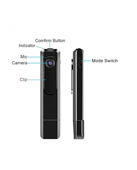 HD 1080P USB Digital Voice Recorder with Hidden Camera/Camcorder Black