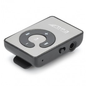 Portable Rechargeable MP3 Player w/ Clip / TF / Earphones Black & Silver