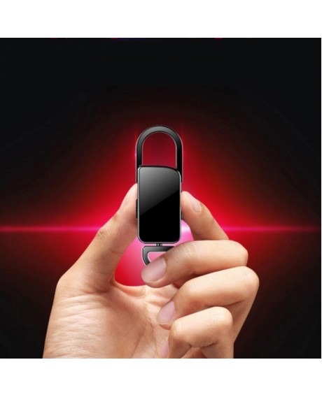 USB Sound Audio Digital Voice Recorder MP3 Metal Casing Keychain 16GB - Black