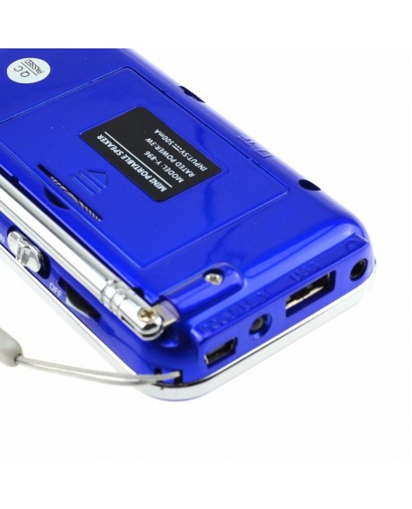 LCD Digita FM Radio Speaker USB SD TF Card Mp3 Music Player Blue