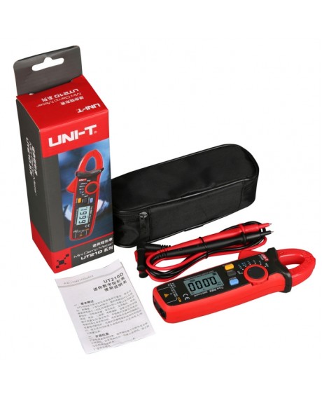UNI-T UT210E Handheld RMS AC/DC Mini Digital Clamp Multimeter Resistance Capacitance Tester Red & Gray