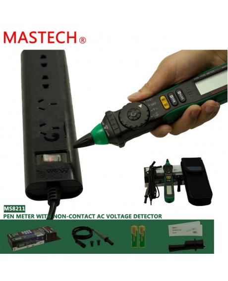 MASTECH MS8211 Pen-style Digital Non-contact Auto/Manual Multimeter NCV Detector