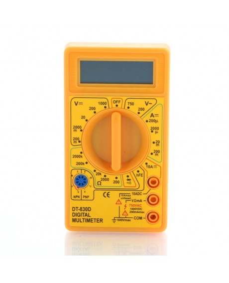 DT830D Mini 3 1/2 LCD Display Digital Multimeter Yellow