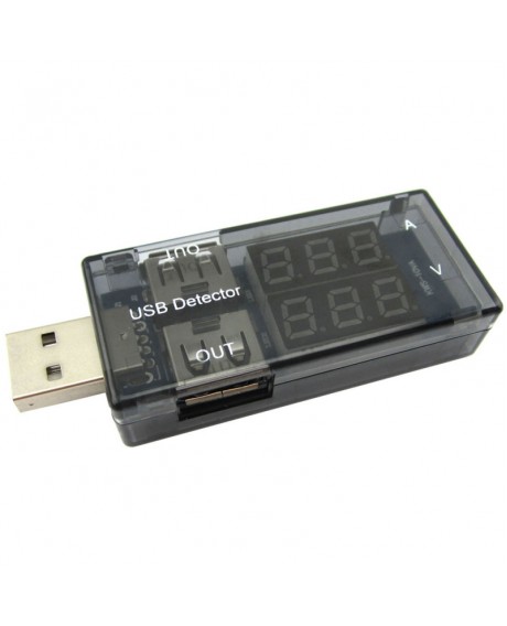 Dual LED Display USB Power Charger Current Voltage Tester USB Detector Transparent