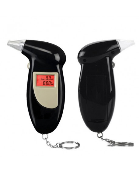 LCD Digital Display Breath Alcohol Tester with Audible Alert Keychain