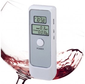 Portable Alcohol Tester Dual LCD Digital Display Breathalyzer White