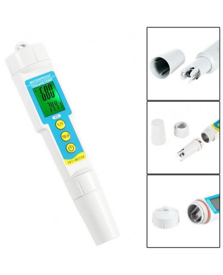 Mini Professional 3-in-1 Water Quality Meter pH & TDS Tester Multi-Parameter Monitor White & Yellow