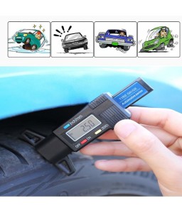 0-25.4mm Tire Thread Depth Gauge LCD Digital Measurer Tire Tester Tool for Cars Trucks Vans SUV