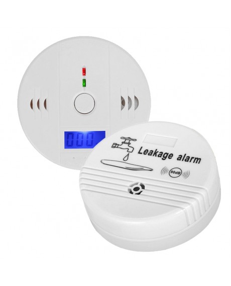LCD Carbon Monoxide Warning Detector & Wireless Water Leak Sensor Detector