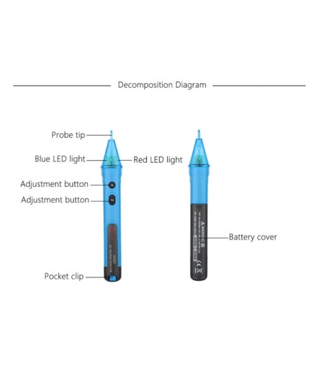 Portable Non-contact AC Voltage Test Pencil Detector LED Light Alert Electric Voltage Tester 12-1000V Detection