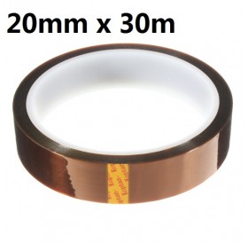 20mm x 30m High Temperature Tape Polyimide High Temperature Resistant Tape for Heat Transfer Vinyl, 3D Printing, Soldering, Masking