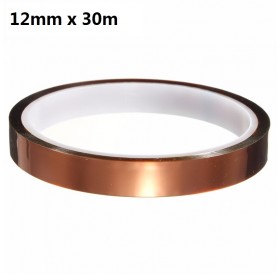 12mm x 30m High Temperature Tape Polyimide High Temperature Resistant Tape for Heat Transfer Vinyl, 3D Printing, Soldering, Masking