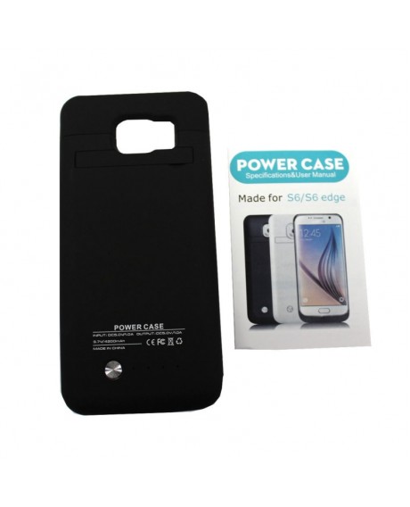 3.7V 4200mAh Rechargeable Battery Case Cover for Samsung Galaxy S6/S6 Edage Black
