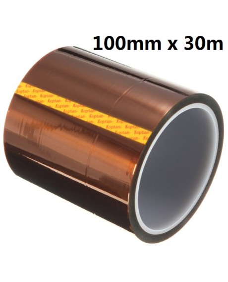 100mm x 30m High Temperature Tape Polyimide High Temperature Resistant Tape for Heat Transfer Vinyl, 3D Printing, Soldering, Masking