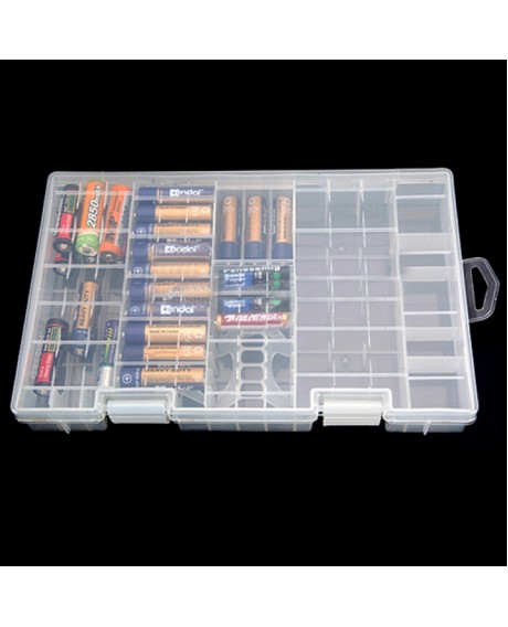 AAA AA C D 9V Battery Holder Hard Plastic Case Storage Box Transparent