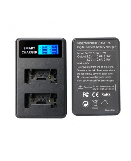 Smart Charger Smart LCD USB Dual Charger for LI-40B/42B/Nikon EN-EL10/PENTAX D-LI63/LI108/Ricoh DS-6365/Fuji NP-45/Casio NP-80/KODAK K7006