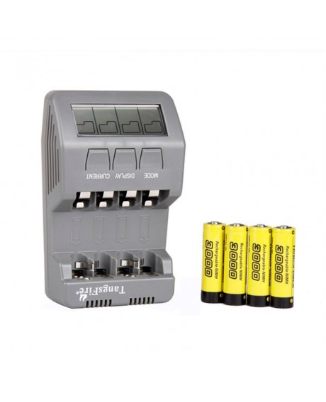 TangsFire BTS-C700 LCD Display Intelligent Ni-MH Battery Charger US Standard Plug Silver