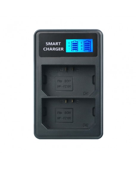 Dual Charger Smart LCD Display USB Dual Charger Charger Smart Charging for Sony NP-BX1 Protection Easy to Carry