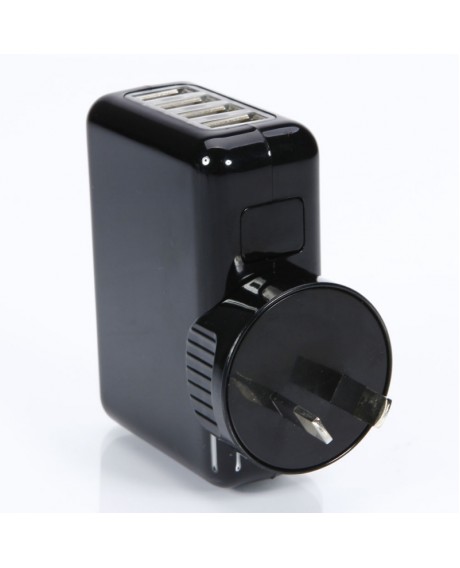 5.0V 2.1A DC 4 USB Travel Charger Adapter with 4pcs Plugs for iPhone/iPad/iPod/Samsung/HTC