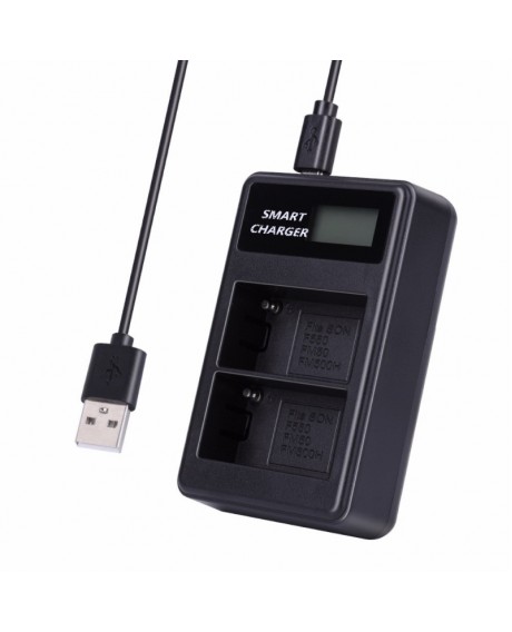 Smart Charger Smart LCD USB Dual Charger for Sony NP-FM500H BC-VM50 NP-FM50 NP-FM55H NP-F550