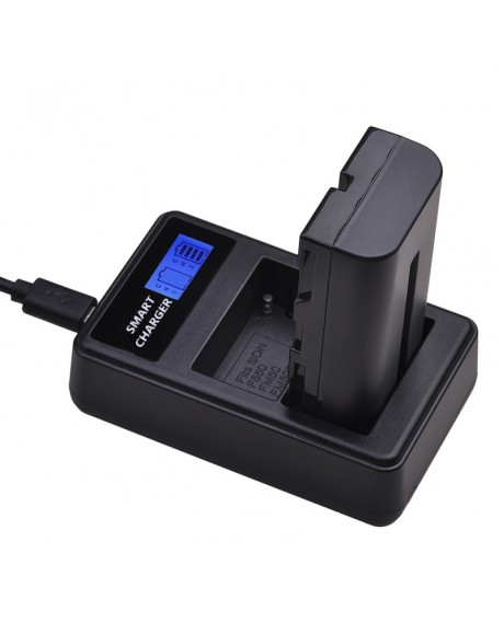 Smart Charger Smart LCD USB Dual Charger for Sony NP-FM500H BC-VM50 NP-FM50 NP-FM55H NP-F550