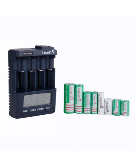 TangsFire BTS-C3100 LCD Display Intelligent AA/AAA Lithium Battery Charger Black