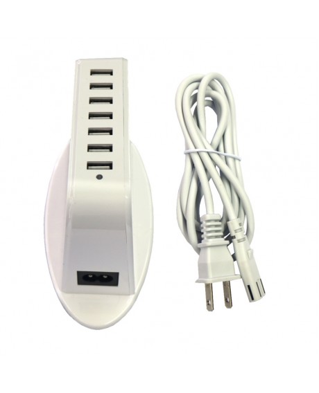 47W 100-240V 7USB 9.5A USB Smart Shunt Strip Socket US Plug White
