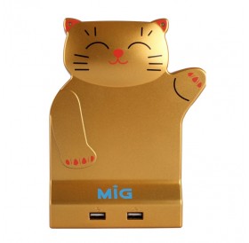 SP-483U2GL Creative Surge Protection and Lightning Protection Fortune Cat Shape Power Socket Outlet Plug