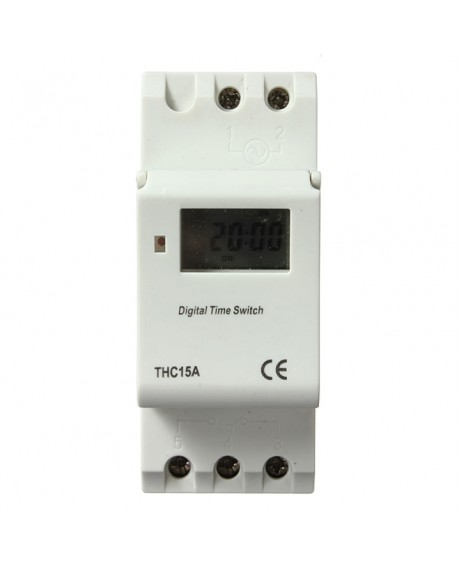 THC15A 12V 16A DIN Rail Digital Programmable Timer Switch