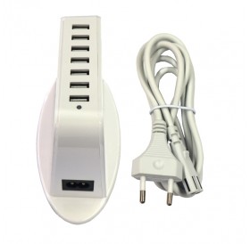 47W 100-240V 7USB 9.5A USB Smart Shunt Strip Socket EU Plug White