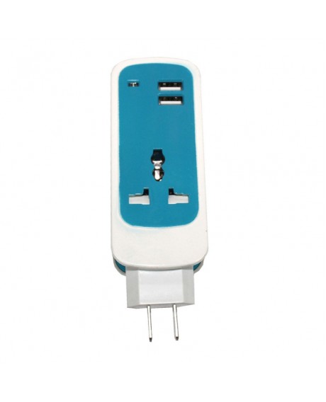 S14 110-240V 3-in-1 Universal Conversion Socket US Plug Blue