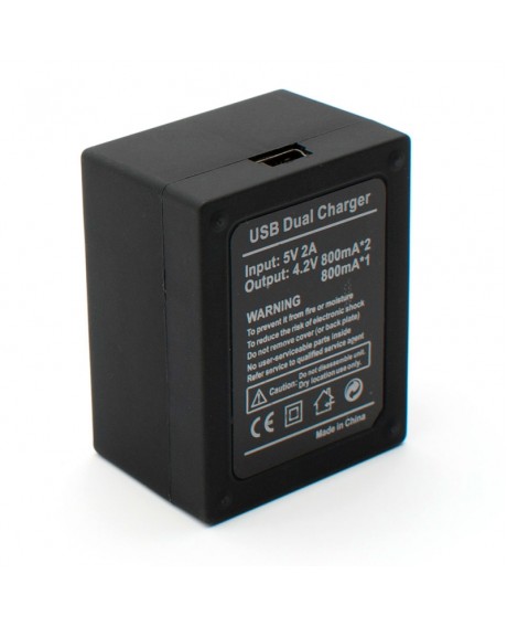JUSTONE J057 3pcs 1300mAh Batteries + Dual Slot Charger + Power Cable for GoPro Hero 3/3 + Black