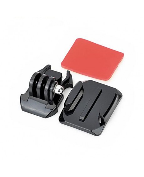 JUSTONE J067 Universal Square Curved Surface Mount Stand Kit with Adhesive Tape for GoPro Hero 4/3/3 +/2/1/SJ4000 Black & Red