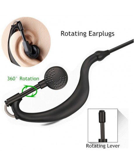 2 Pin Security Headset Earpiece Mic for baofeng bf-888s Walkie Talkie