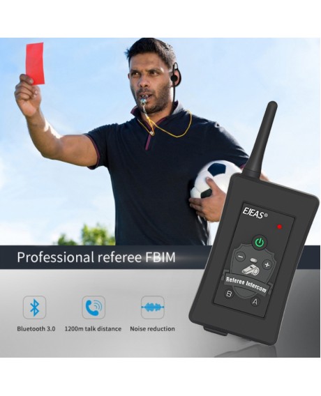 FBIM Four-Way Bluetooth Referee Headset with Armband Case 1.2Km Waterproof Walkie Talkie for Soccer Football Coaches