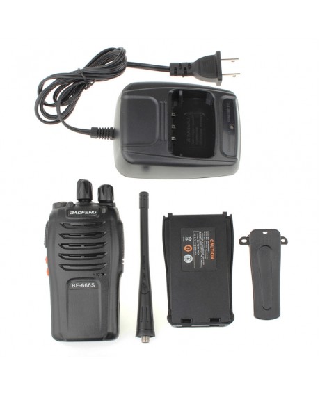 4 PCS BaoFeng BF-666S 5W 16-Channel 400-470MHz Handheld Walkie Talkie Interphone Black US Plug