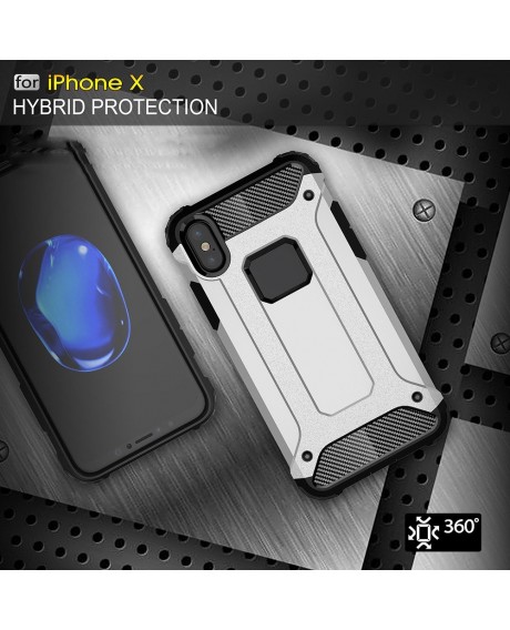 For iPhone X Case Slim Fit Dual Layer Hard Back Cover Bumper Protective Shock-Absorption & Skid-proof Anti-Scratch Case for Apple iPhone X 5.5 inch