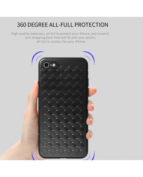 WSKEN Weaving Protective Phone Case for iPhone 7/8 Braided Ventilated Phone Shell Durable TPU Cover Shock-proof Scratch-proof
