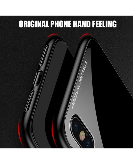 Metal-rimmed Mobile Phone Case Hardened Glass Magnetic Adsorption Protection Smartphone Cover Bumper Luxury Aluminum Frame Cases for Iphone 8P
