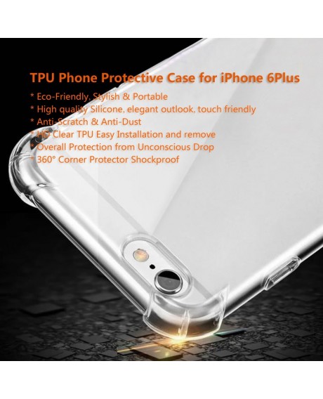 TPU Phone Protective Case for iPhone 6 Plus 6S Plus Cover 5.5 Inches Eco-friendly Stylish Portable Anti-scratch Anti-dust Durable