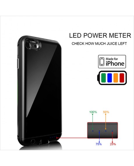 For iPhone 7 8 3000mAh External Back Clip Battery External USB Port Power Bank Charger Pack Backup Battery Case