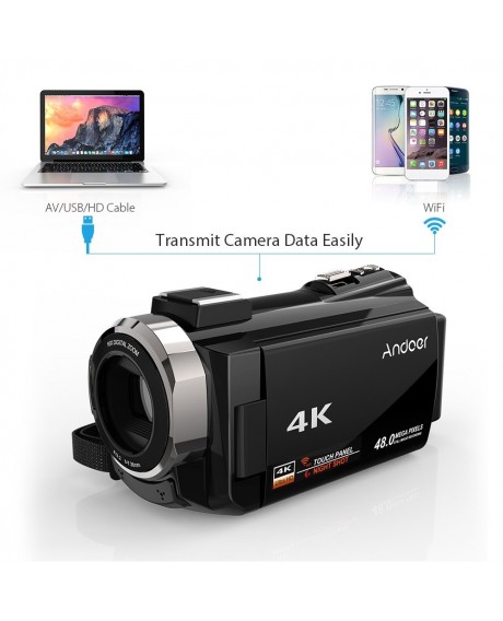 Andoer 4K 1080P 48MP WiFi Digital Video Camera Camcorder Recorder
