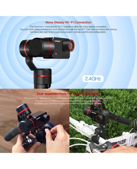 Feiyu SUMMON+ Stabilized Handheld Action Camera Integrated with 3-Axis Brushless Gimbal 4K 25FPS 16 Mega Pixels 2.0