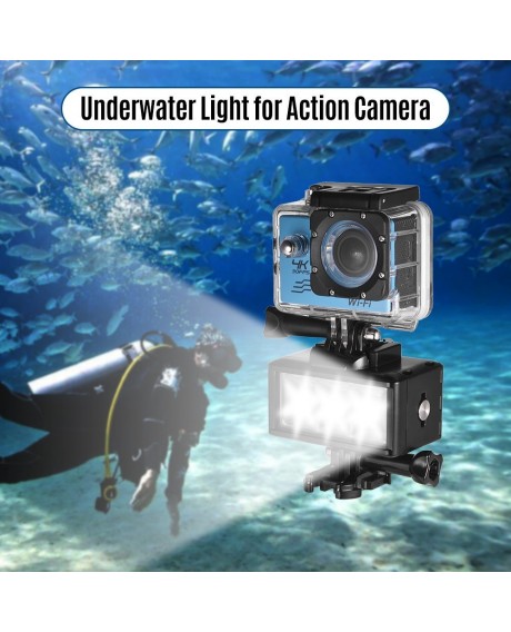 Waterproof LED Video Light Dimmable Lamp Underwater 40M Diving with 900mAh Rechargeable Battery for Gopro 7 Hero Yi SJ4000/SJ5000/Xiaomi 5/5S/4/4S/3+/3/2/SJCAM Action Camera