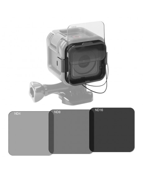 Andoer Square Lens Filter Protector Kit Set(ND2/ND4/ND8/ND16) for GoPro Hero4 Session w/ Filter Mounting Frame Holder
