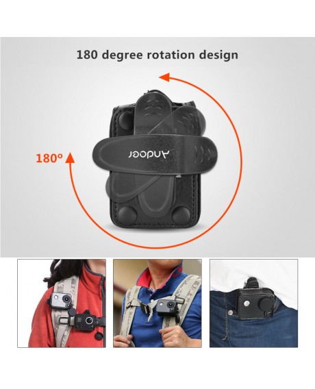 Andoer Multifunctional Clip-on Sports Camera Protecive Carrying Hanging Case Bag with Neck Lanyard Lens Cap for SJCAM SJ4000 SJ5000 or the Same Size Action Cam