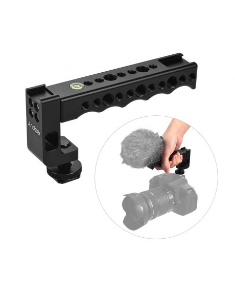 Andoer Camera Top Handle Grip with Dual Cold Shoe Base for Canon EOS Nikon Sony A7 A9 Pentax Olympus DSLR