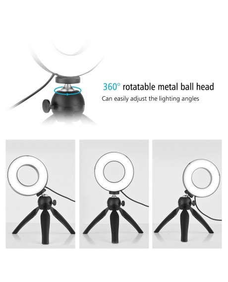 Portable 4.6 Inch LED Ring Light Lamp