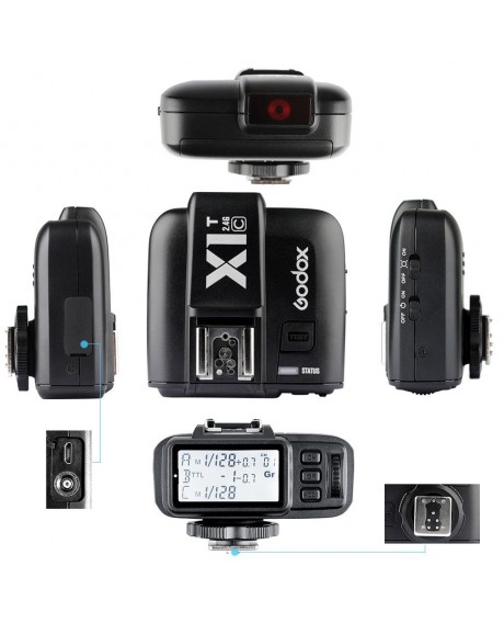 Godox X1T-C TTL 1/8000s HSS 32 Channels 2.4G Wireless LCD Flash Trigger Transmitter