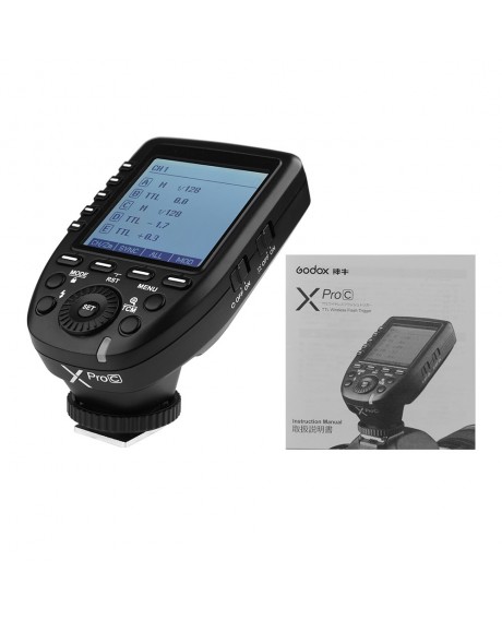 Godox Xpro-C E-TTL II Flash Trigger Transmitter 2.4G Wireless X System 32 Channels 16 Groups Support TTL Autoflash 1/8000s HSS
